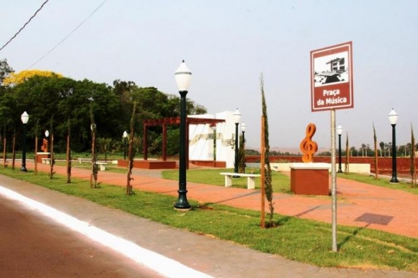 Praça da Música em Nova Santa Rosa. (Foto: Arquivo/Divulgação)