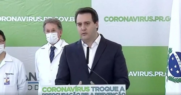 Ratinho Júnior pediu que população fique em casa — Foto: Reprodução