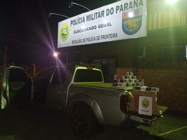 Nissan apreendida na noite de ontem (21). (Foto: BPFron)