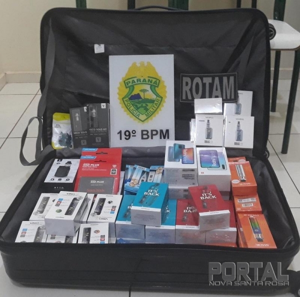 O contrabando foi avaliado em 15 mil reais. (Foto: Divulgação/PM)