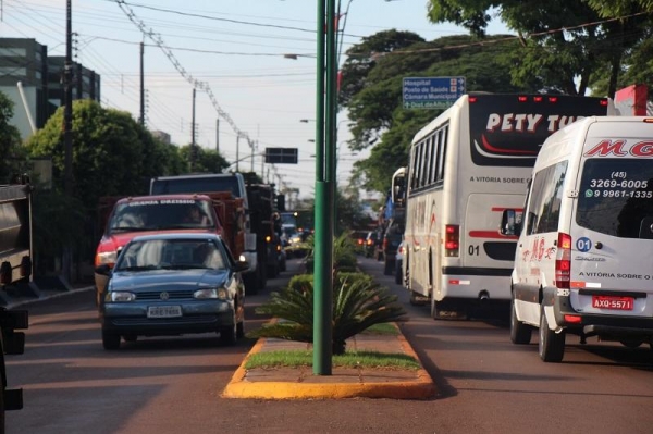 Centro de Nova Santa Rosa, imagem de carreata realizada em 2018. (Foto: Portal Nova Santa Rosa)