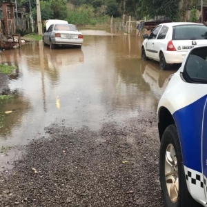 Chuva causou alagamentos e duas famílias foram retiradas de casa em Venâncio Aires — Foto: Divulgação/Defesa Civil de Venâncio Aires