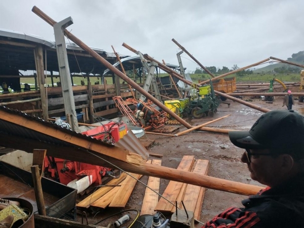 Estragos causados pela chuva em São Miguel do Oeste — Foto: Prefeitura de São Miguel do Oeste/Divulgação