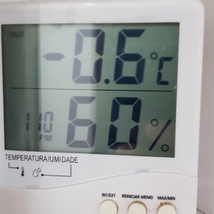 Em outra propriedade rural também de Alto Santa Fé foi registrado -0,06°C. (Foto: Arquivo pessoal)