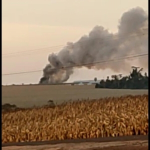 Incêndio de aviário em Palotina. (Foto: Divulgação)