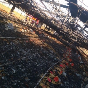 Incêndio de aviário em Palotina. (Foto: Divulgação)