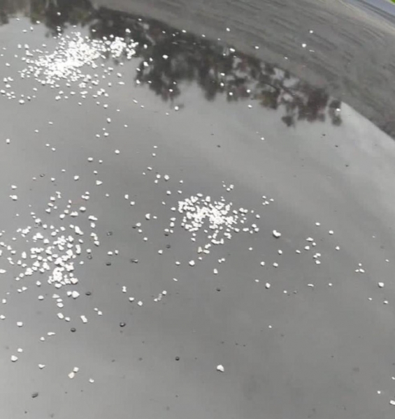 Chuva congelada é registrada em Araruna — Foto: Reprodução/RPC