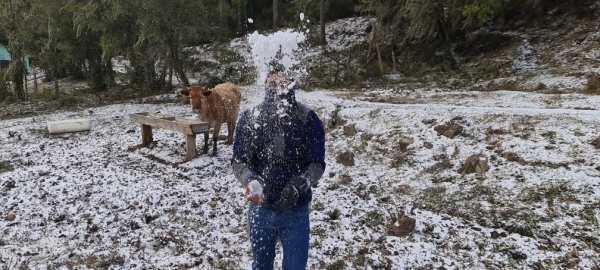 Dia amanhece com temperaturas baixas em Santa Catarina — Foto: Mycchel Legnaghi/São Joaquim Online