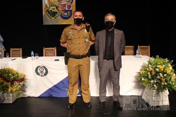 Sargento Pruinelli com o Deputado Coronel Lee. (Foto: Portal Nova Santa Rosa