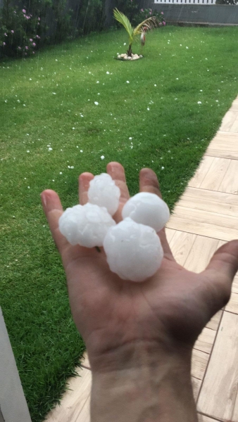 Chuva de granizo em Marechal Rondon.(Foto: Internauta)