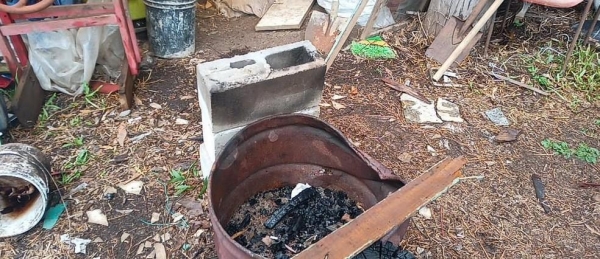 Local onde o churrasco com a carne de cachorro teria sido feito — Foto: Divulgação / Patrulha Ambiental da BM de Bento Gonçalves