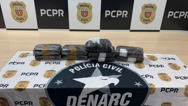 O condutor relatou que buscou a droga em Medianeira e levaria até um posto de combustível em Cascavel e receberia R$ 5 mil pelo transporte.(Foto: Catve)