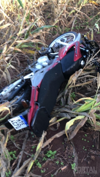 Moto recuperada. (Foto: Divulgação)
