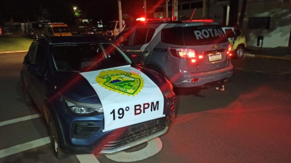 Veículo recuperado pela ROTAM. Foto: Portal Nova Santa Rosa