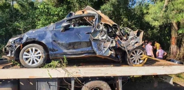 O acidente foi póximo a residência da família a cerca de 200 metros.Foto: PRE