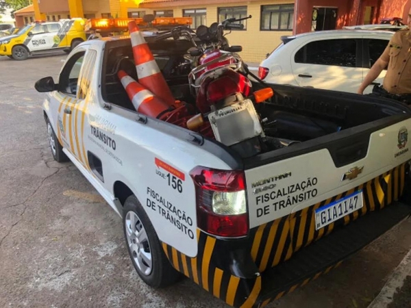 Moto é apreendida com quase meio milhão de reais em multas atrasadas no Paraná, diz prefeitura — Foto: Divulgação/Prefeitura de Umuarama