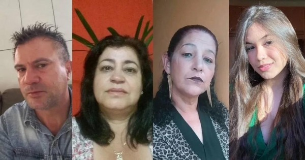 Quatro das cinco vítimas do acidente na BR-376. Da esquerda para direita: Moacir Tavel, Rosalina Ferreira, Edina Batista e Jhuli Nocera — Foto: Divulgação