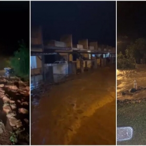 Ciclone isola comunidades, deixa ruas alagadas e desabrigados em SC; — Foto: PMPG/Divulgação