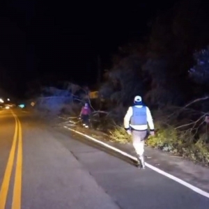 Polícia atende ocorrência por conta do vento em SC — Foto: PMRv/Divulgação