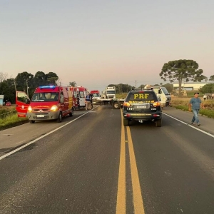 Batida foi na BR-277, em Palmeira — Foto: PRF/PR