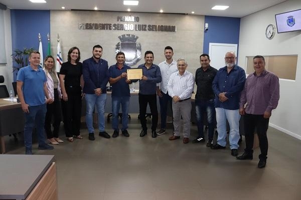 Dupla Celso e Irineu foi homenageada com Moção de Aplausos pela Câmara de Palotina  Crédito: Assessoria/Câmara