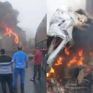 Batida na BR-277, em Balsa Nova, deixou 10 pessoas feridas — Foto: Paulo Henrique Feliz