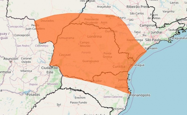 Alerta de tempestade até às 10h de segunda-feira (30) — Foto: Reprodução/Inmet
