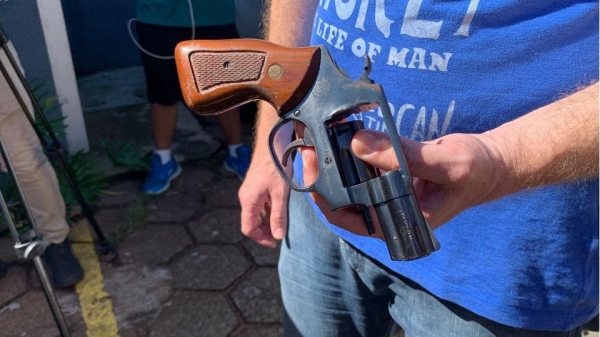 Arma usada no crime. Foto: Polícia Civil