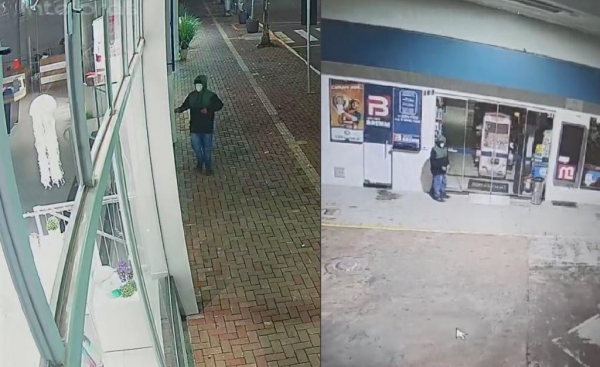 Imagens do dois comércios arrombados, um em Marechal e outro em Nova Santa Rosa. Foto: Reprodução).