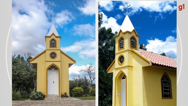 Jovem constrói a própria igreja aos 13 anos no Paraná e sonha ser padre — Foto: Arquivo pessoal