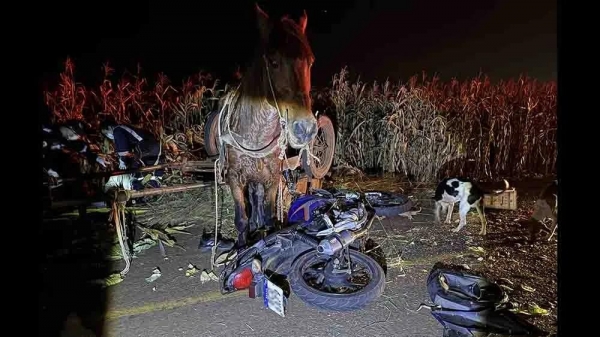 Acidente aconteceu na cidade de São João do Ivaí. Foto: Canal HP/São João do Ivaí.