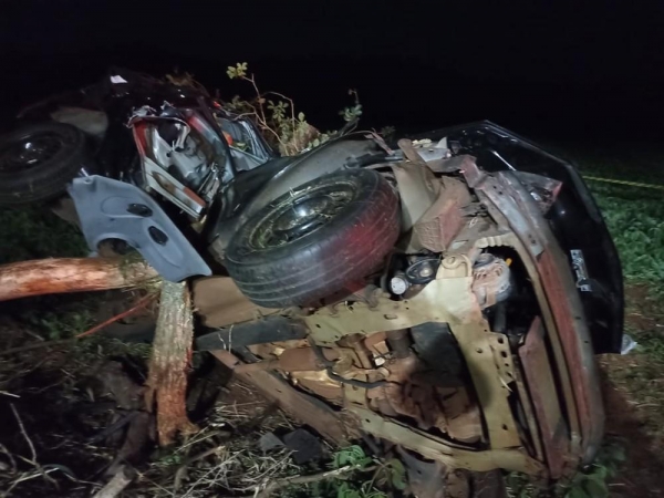 Acidente aconteceu na PR-497, em São Miguel do Iguaçu — Foto: Guia São Miguel