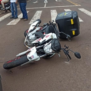 Segundo acidente entre uma Honda CB Twister e uma Fiat Strada (Fotos: Portal Nova Santa Rosa)