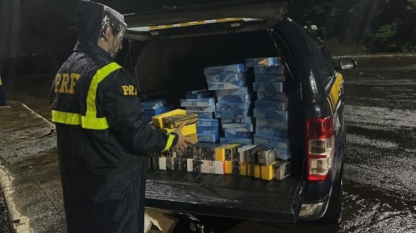 Contrabando apreendido. Foto:PRF.