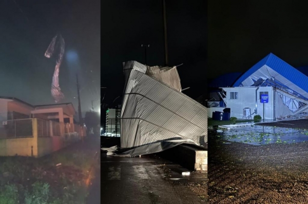 Municípios do Oeste contabilizam os estragos causados pelos ventos fortes – Foto: Montagem/ND