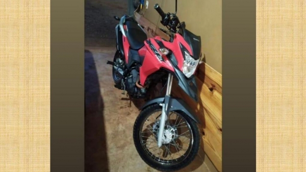 Moto recuperada. Foto: Divulgação.