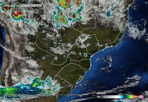 Satélie Goes-19. Foto: Simepar.