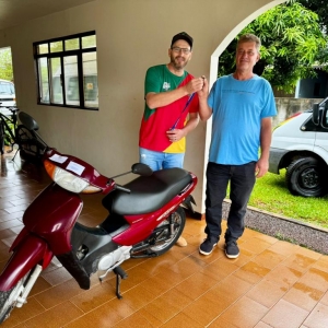 Celso Petrakowicz, de Planalto do Oeste, faturou a Honda Biz 100cc, ano 2005