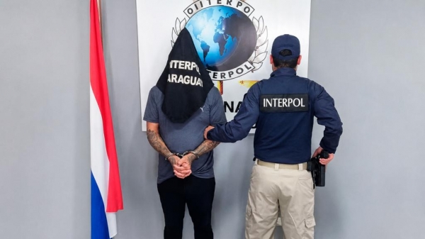 Homem foi preso no Paraguai — Foto: Interpol Paraguai