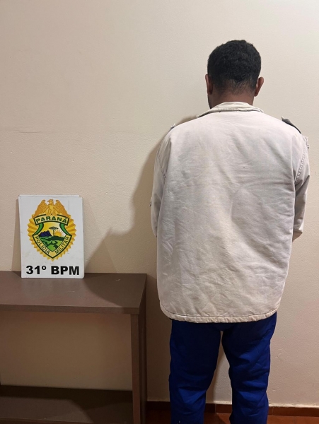 Elemento preso pela PM. Foto: PMPR.