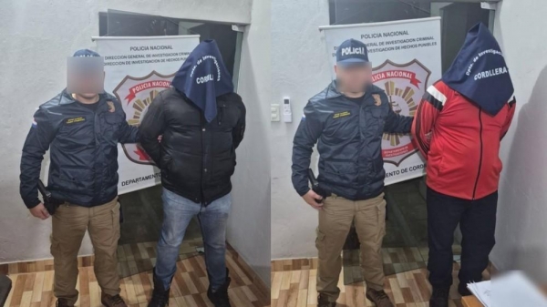 Suspeitos foram presos no Paraguai — Foto: Polícia Nacional