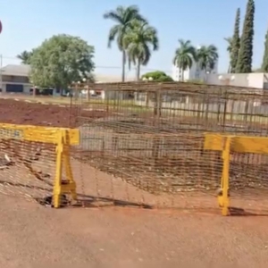 Obras da Rua Coberta. Foto: Portal Nova Santa Rosa.