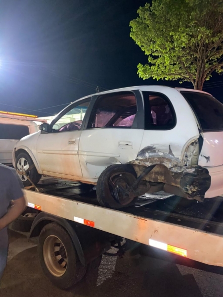 Carro ocupado pelo casal de Nova Santa Rosa. Fotos: Divulgação.