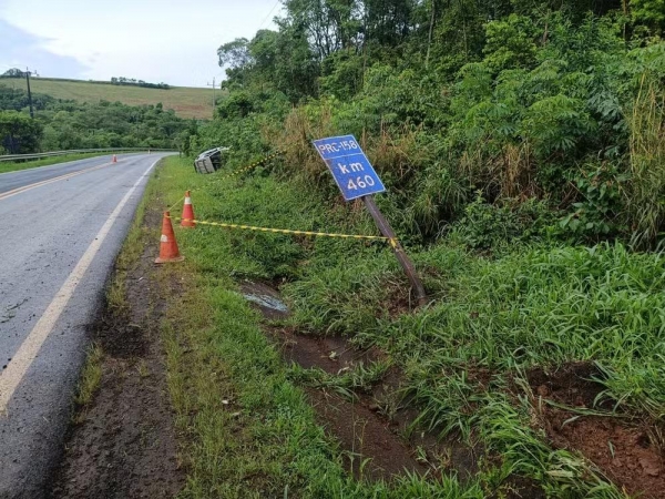 cidente aconteceu na BR-158, em Saudade do Iguaçu. — Foto: Jaime Klassen/Tv Top Midia